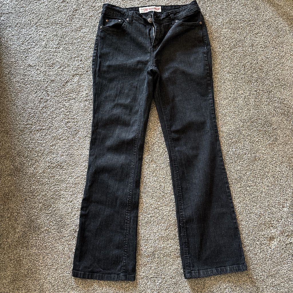 Black Denim Low Rise Stretch Bootcut Jeans